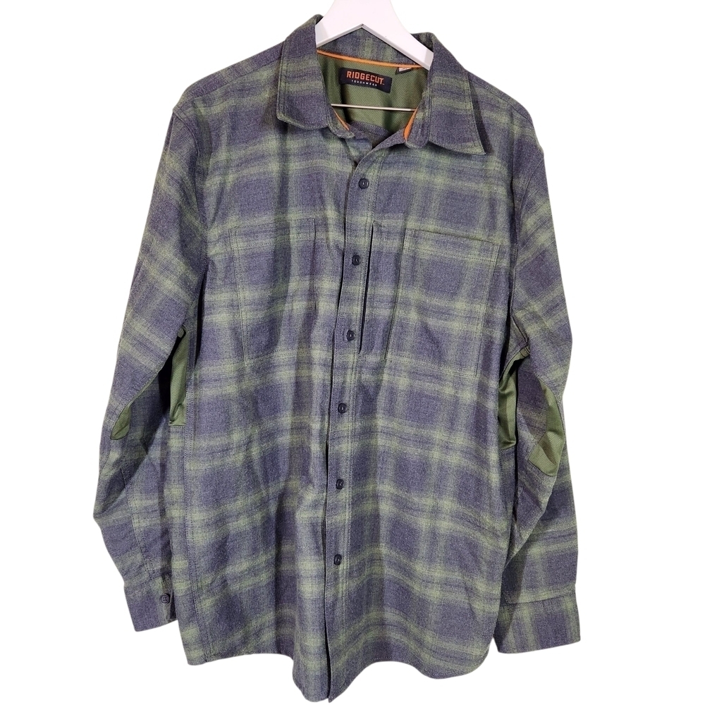 Ridgecut Vented Plaid Outdoor Button-Up Shirt, Sz XL